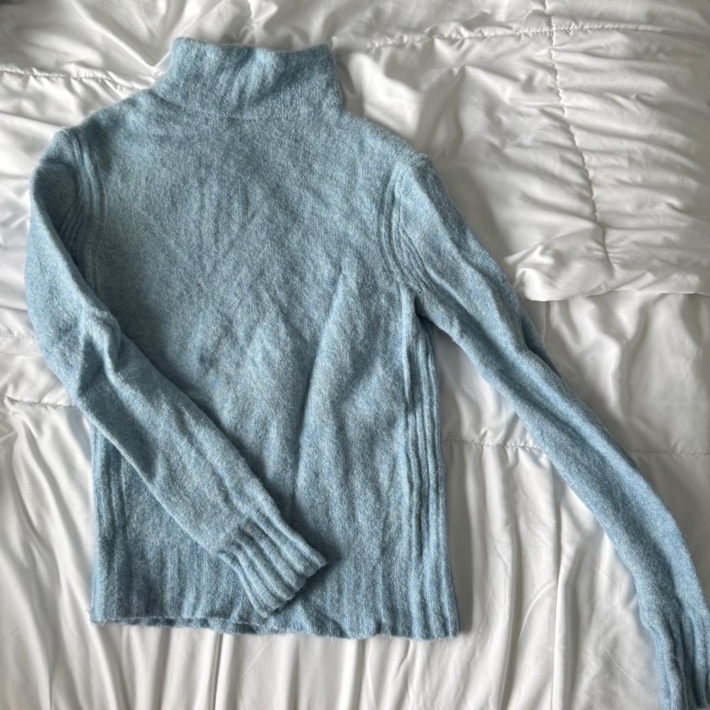 J. Crew Blue Cowl Neck Sweater Soft Knit